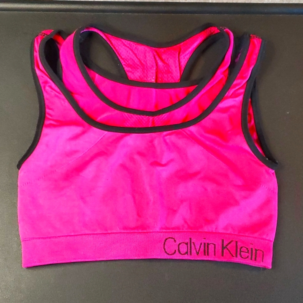 Calvin Klein Performance sport bra. Pink and black. Size XS